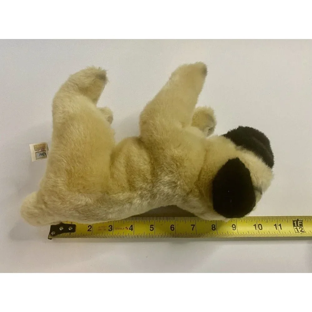 Animal Alley Realistic Tan Black Pug Dog Plush 11” Toys R Us‎ Stuffed Animal